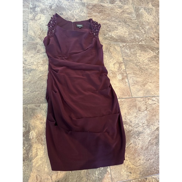 Adrianna Papell Womens Dress Cocktail Sleeveless Beaded Purple Size 4 Party - Picture 1 of 8